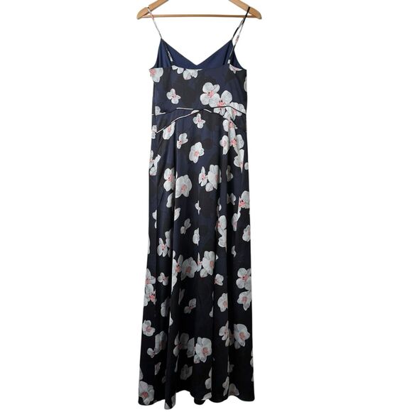Banana Republic Maxi Slip Dress Sz 2 Tall Strappy Pieced Floral Coquette Empire - Picture 3 of 14
